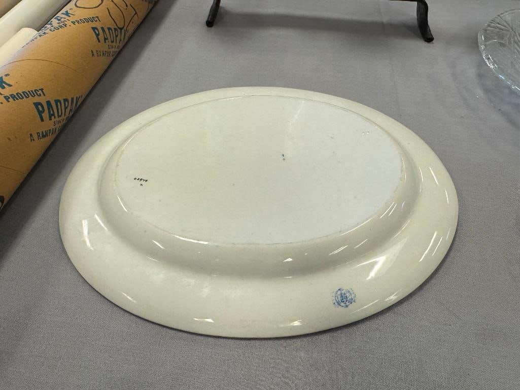 CETEM WARE MALTESE EDWARDIAN ERA BLUE AND WHITE LARGE SEERVING PLATTER - 6