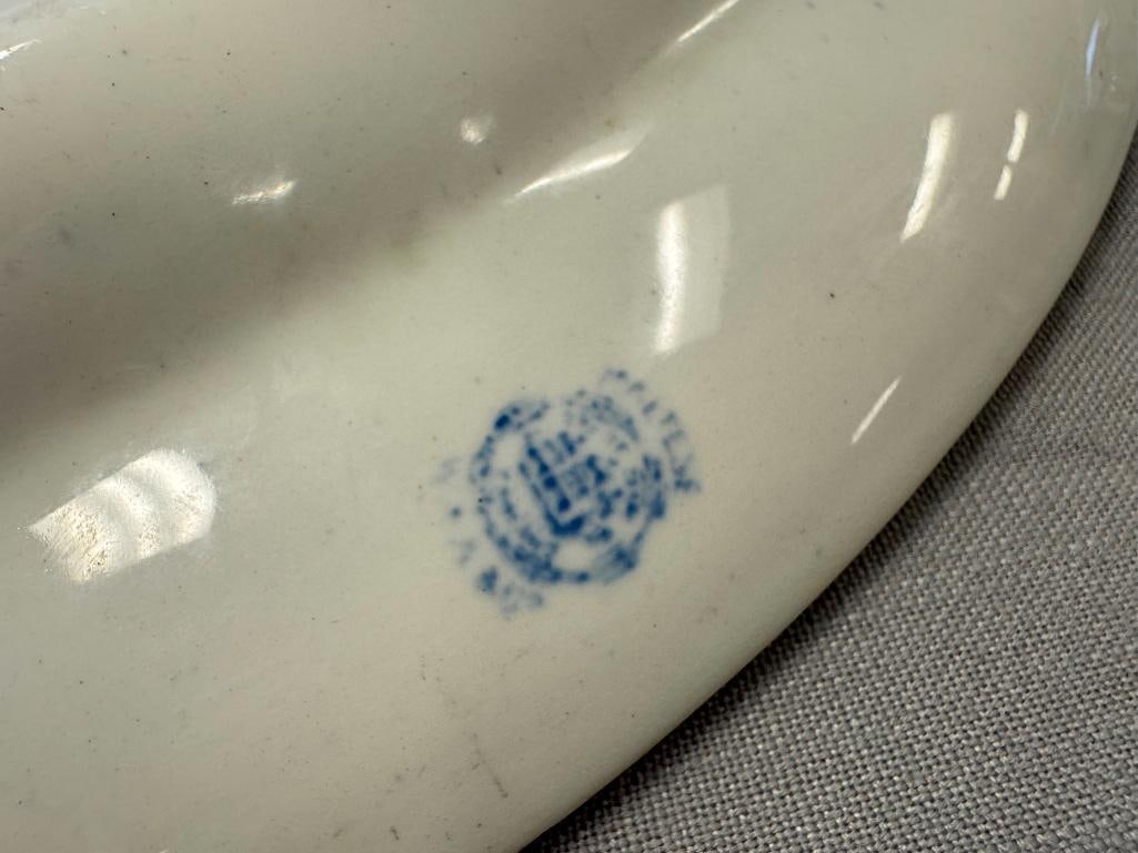 CETEM WARE MALTESE EDWARDIAN ERA BLUE AND WHITE LARGE SEERVING PLATTER - 7