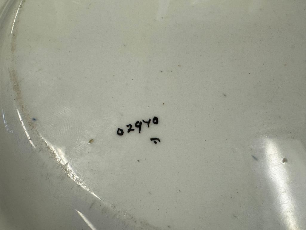 CETEM WARE MALTESE EDWARDIAN ERA BLUE AND WHITE LARGE SEERVING PLATTER - 9