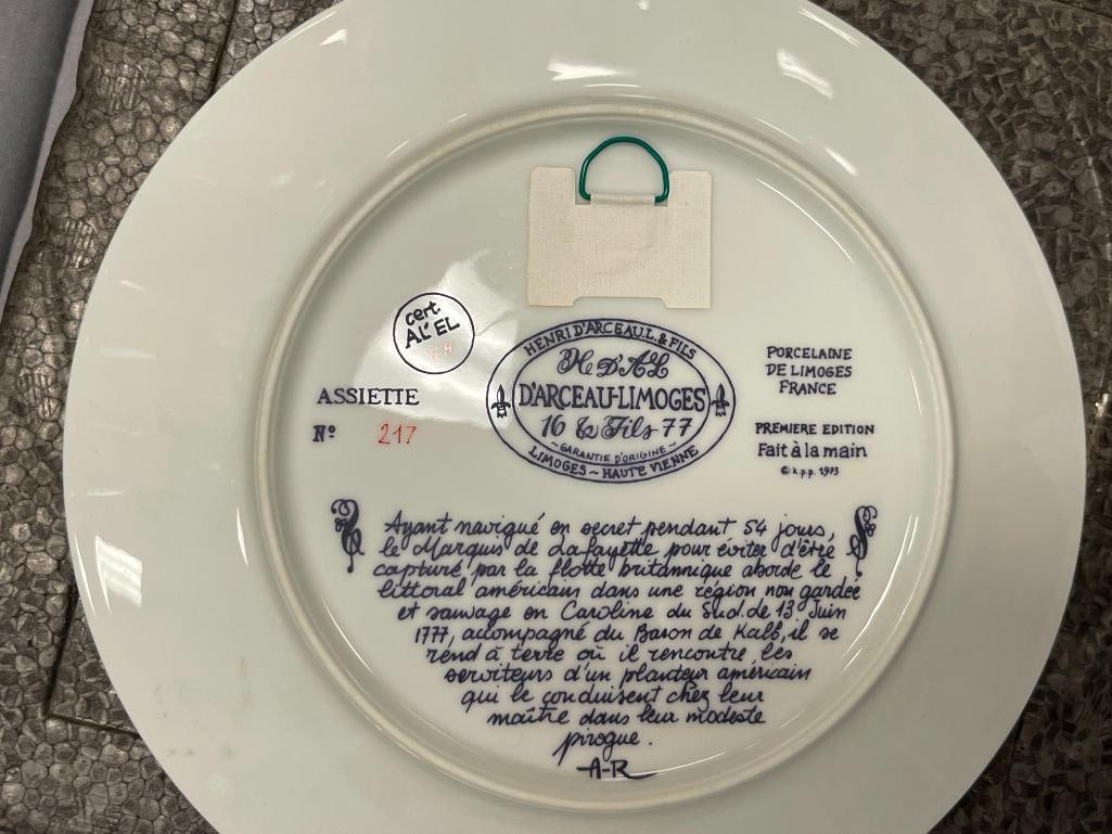 SIX ASSORTED COLLECTOR PLATES WEDGWOODINDEPENDENCE DAY PLATE, LIMOGES PORCELAIN PLATE - 17