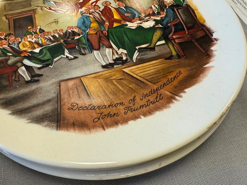 SIX ASSORTED COLLECTOR PLATES WEDGWOODINDEPENDENCE DAY PLATE, LIMOGES PORCELAIN PLATE - 6