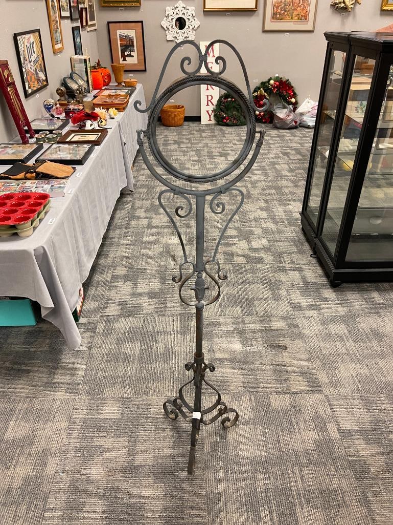 SCROLL IRON STANDING DECORATIVE MIRROR - 2