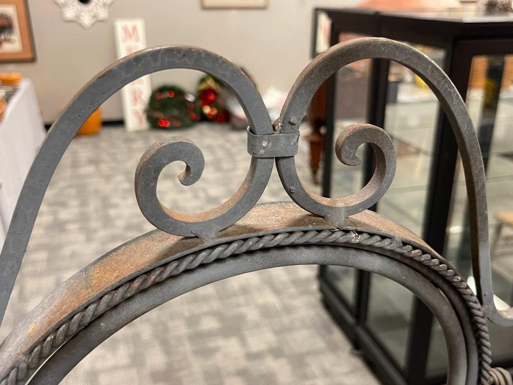 SCROLL IRON STANDING DECORATIVE MIRROR - 4