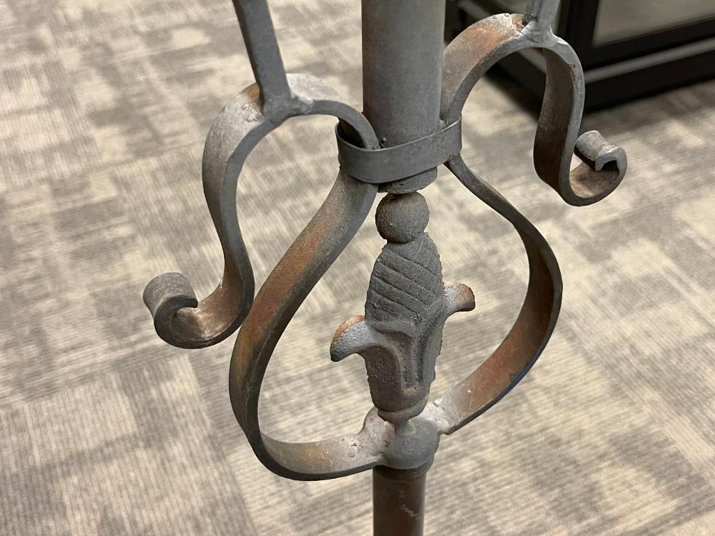 SCROLL IRON STANDING DECORATIVE MIRROR - 7