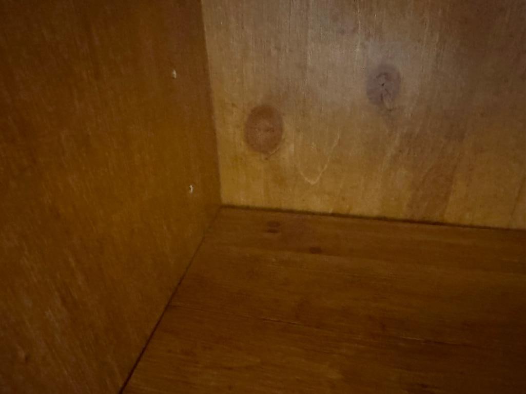 PINE PATTERN PRESSED WOOD THREE SHELF BOOKSHELF - 8