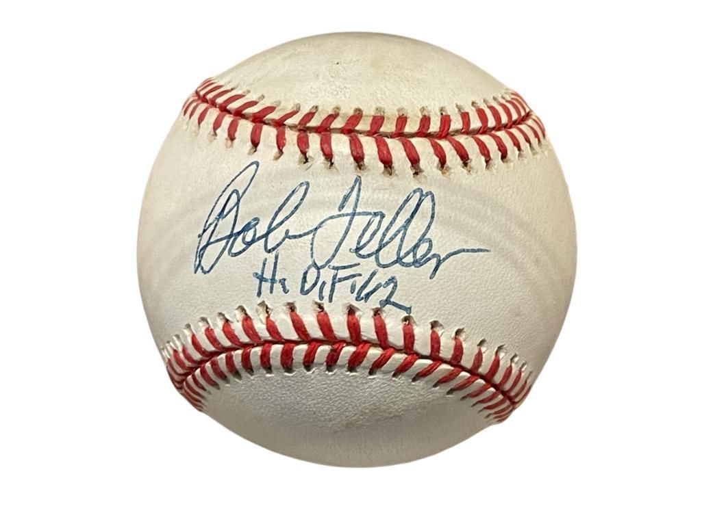 BOB FELLER FORMER AMERICAN BASEBALL PITCHER AUTOGRAPHED BASEBALL (1 of 4)