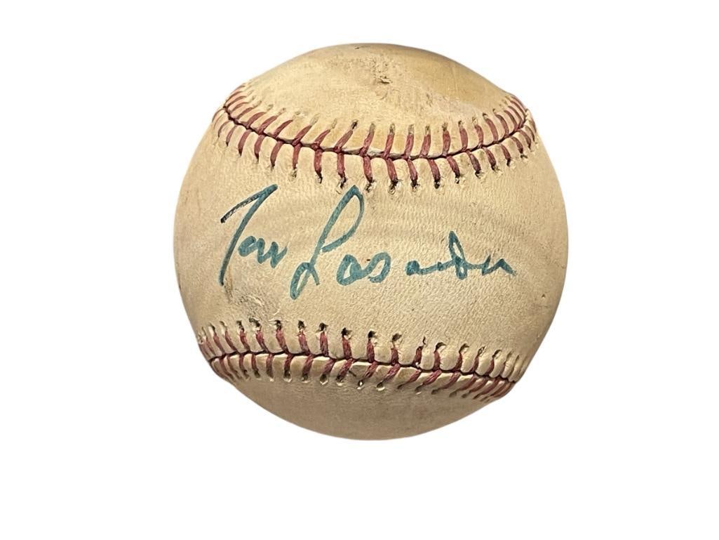 TOM LASORDA FORMER AMERICNA BASEBALL PITCHER AND MANAGER AUTOGRAPHED BASEBALL (1 of 4)