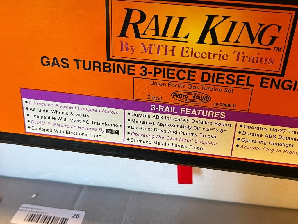 RAIL KING BY MTH TRAINS UNION PACIFIC GAS TURBINE 3-PIECE DIESEL ENGINE SET 30-2009L O SCALE - 8