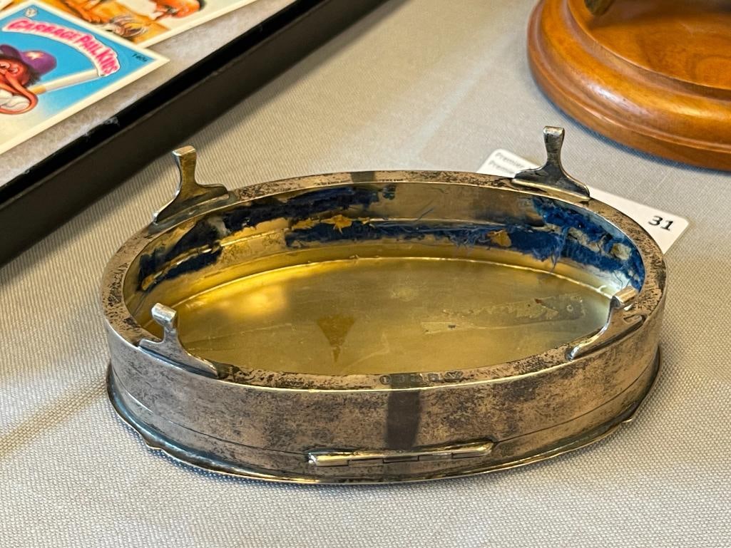 EARLY 20TH CENTURY ENGLISH STERLING SILVER FOOTED JEWELRY CASKET TOTAL WEIGHT 146 GRAMS - 4