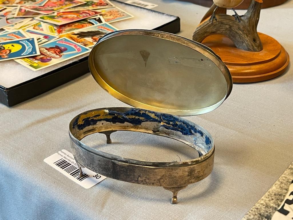 EARLY 20TH CENTURY ENGLISH STERLING SILVER FOOTED JEWELRY CASKET TOTAL WEIGHT 146 GRAMS - 8