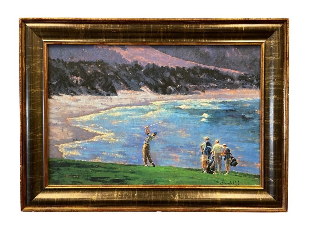 2002 ATT PROAM AT PEBBLE BEACH PRINT ON CANVAS GOLD SCENE (1 of 9)