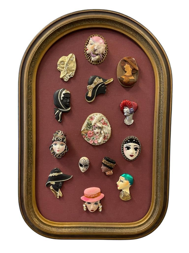 ARTISAN CRAFTED COLLECTION OF MINIATURE MASKS / PORTRAITS IN DIFFERENT MEDIUMS (1 of 8)