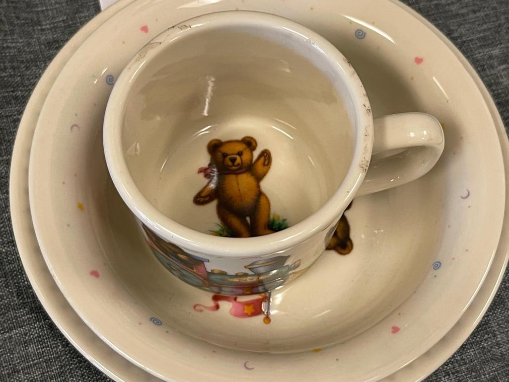 LENOX CHINA BEARS HEIRLOOM CHINA BABY PLATE, BOWL, AND CUP - 3
