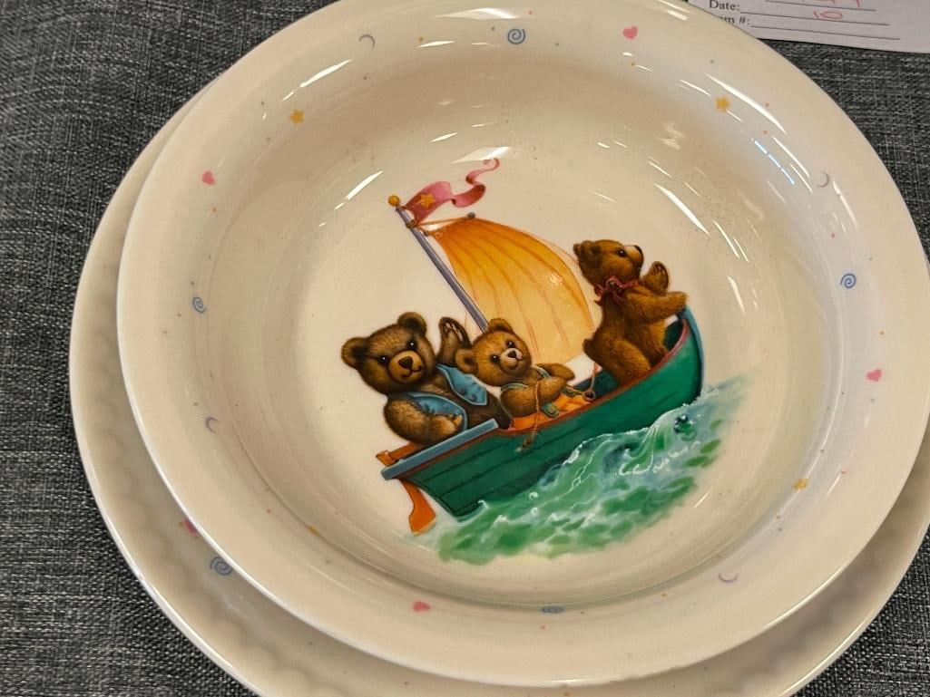 LENOX CHINA BEARS HEIRLOOM CHINA BABY PLATE, BOWL, AND CUP - 4