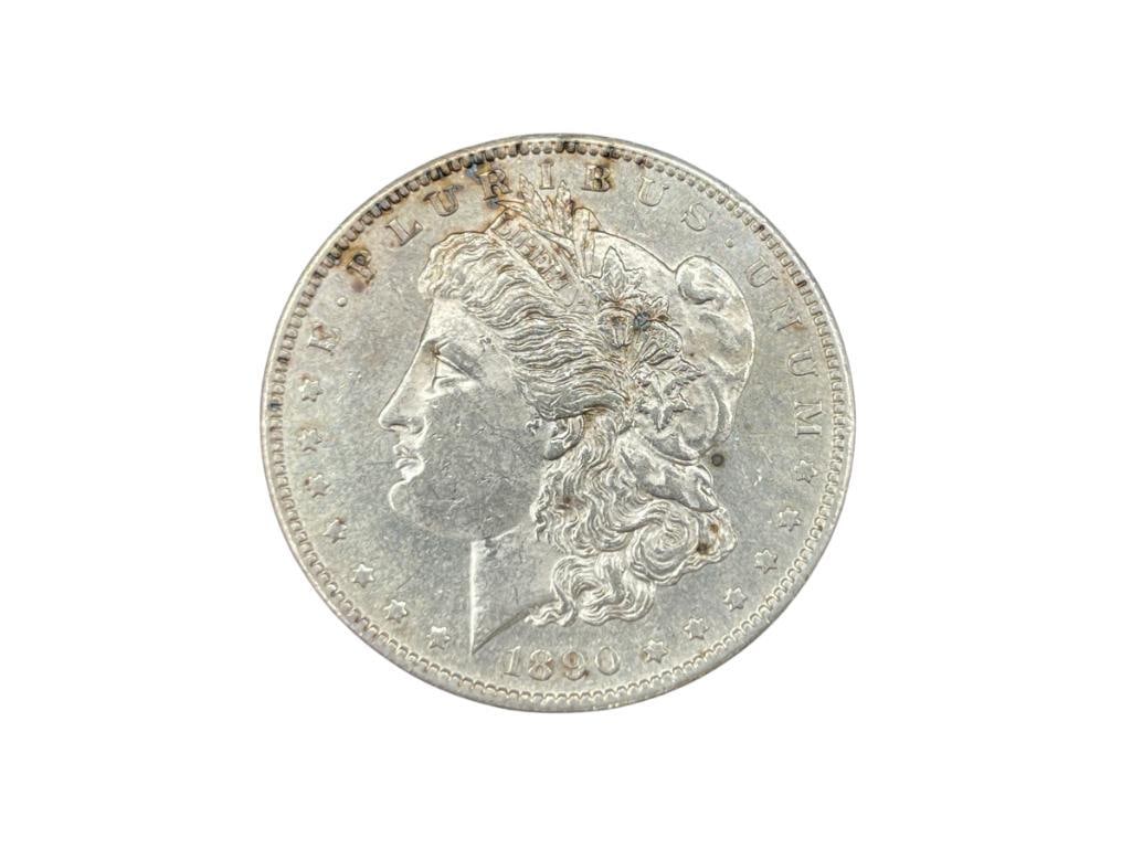 1890-S U.S. MORGAN SILVER DOLLAR AU (1 of 7)