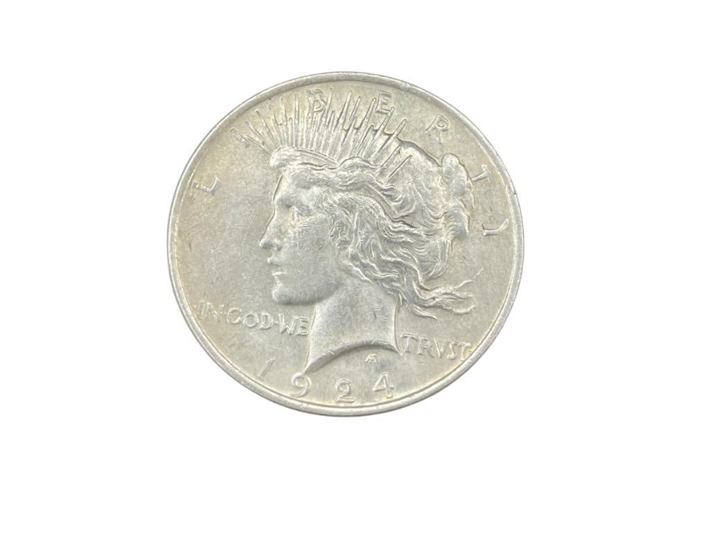 1924-S U.S. PEACE SILVER DOLLAR AU (1 of 6)