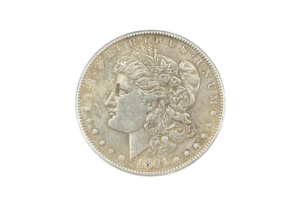 1891-S U.S. MORGAN SILVER DOLLAR: 90% SILVER
