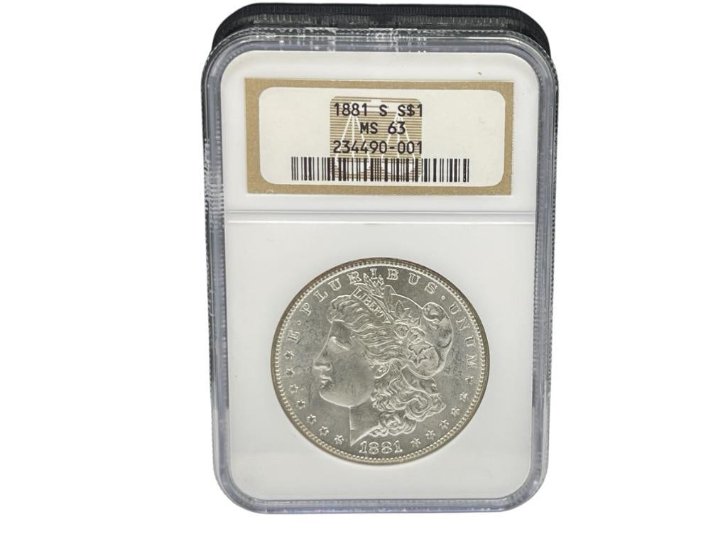 1881-S U.S. MORGAN SILVER DOLLAR NGC MS63 (1 of 8)