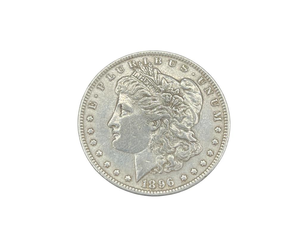 1896 U.S. MORGAN SILVER DOLLAR: 90% SILVER 