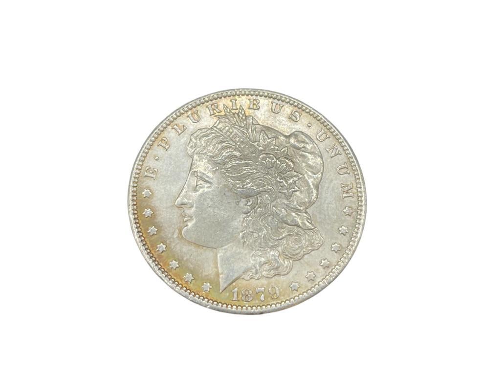 1879-S U.S. MORGAN SILVER DOLLAR AU: 90% SILVER 
