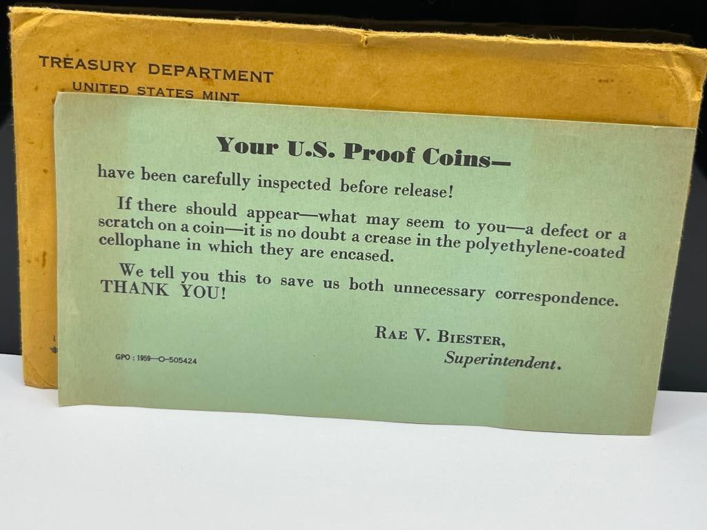 1956 U.S. PROOF SET FEATURING THREE 90% SILVER DOLLARS - 6