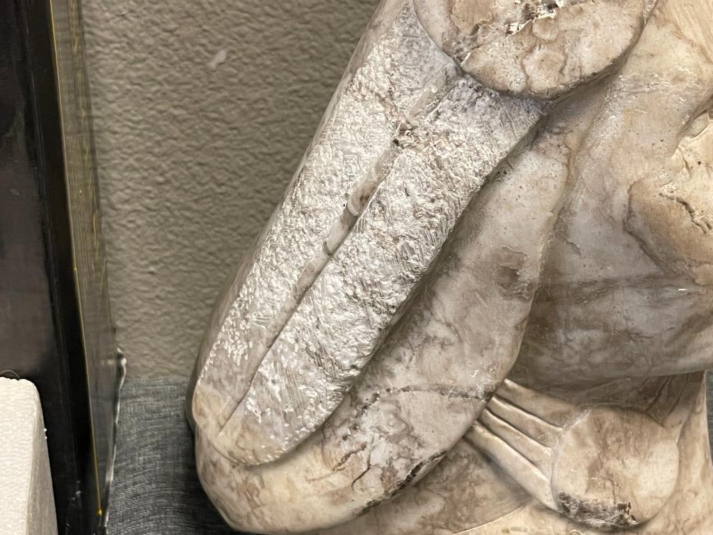 MIKE TOLEDO ARIZONA NAVAJO SCULPTOR LARGE CARVED ALABASTER SCULPTURE BUST - 4