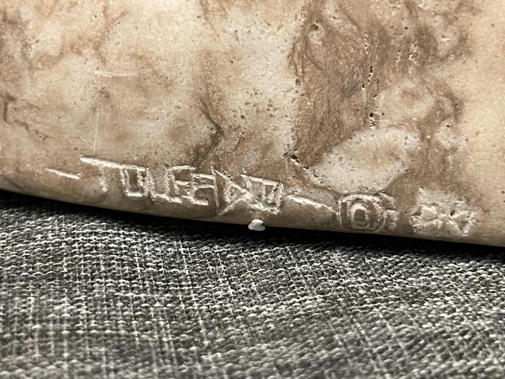 MIKE TOLEDO ARIZONA NAVAJO SCULPTOR LARGE CARVED ALABASTER SCULPTURE BUST - 5