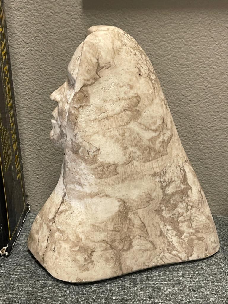 MIKE TOLEDO ARIZONA NAVAJO SCULPTOR LARGE CARVED ALABASTER SCULPTURE BUST - 6