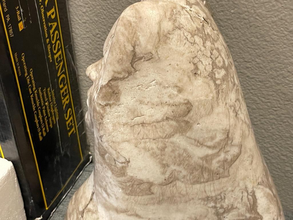 MIKE TOLEDO ARIZONA NAVAJO SCULPTOR LARGE CARVED ALABASTER SCULPTURE BUST - 7