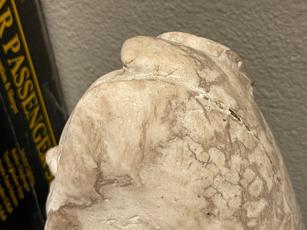 MIKE TOLEDO ARIZONA NAVAJO SCULPTOR LARGE CARVED ALABASTER SCULPTURE BUST - 8