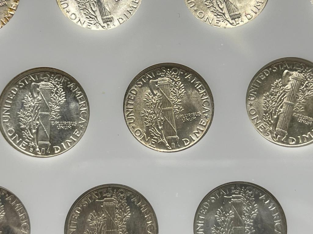 U.S. MERCURY SILVER DIMES SET FROM 1941 - 1945-S IN CAPITAL PLASTICS 436 A - 10