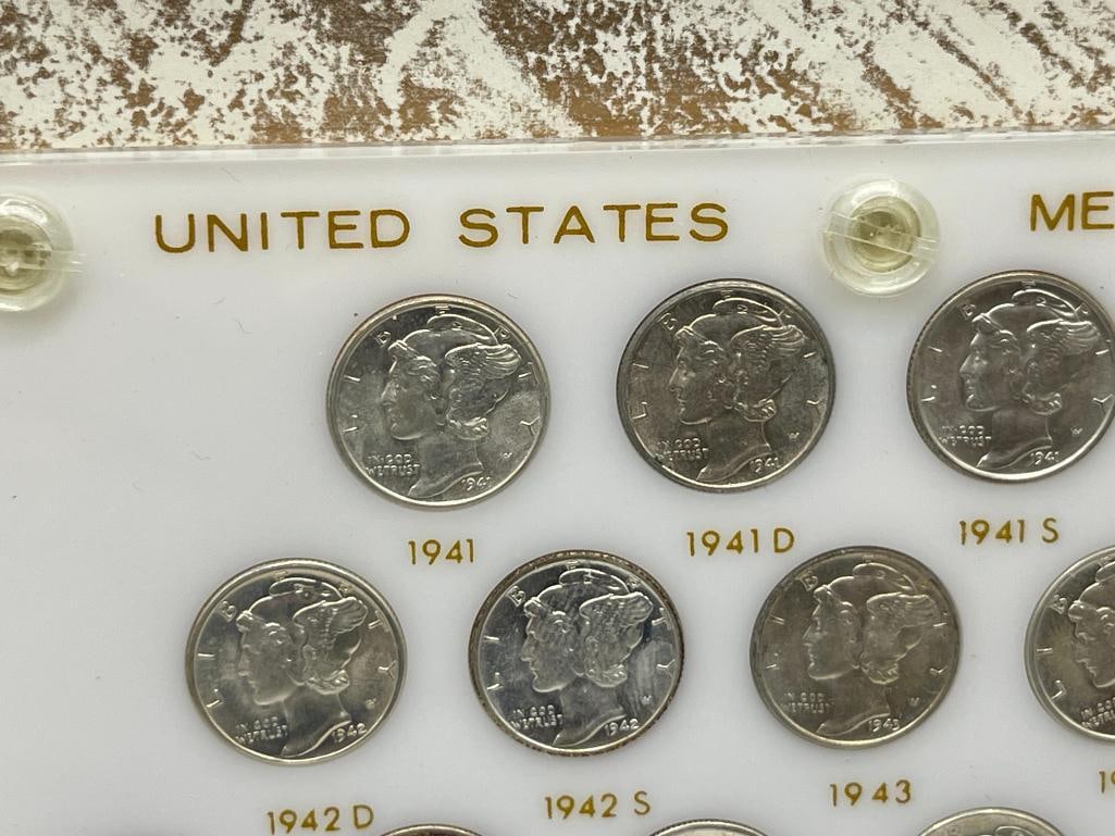 U.S. MERCURY SILVER DIMES SET FROM 1941 - 1945-S IN CAPITAL PLASTICS 436 A - 2