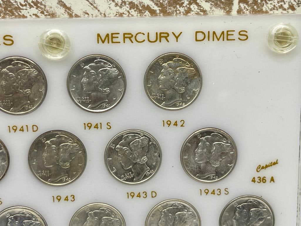U.S. MERCURY SILVER DIMES SET FROM 1941 - 1945-S IN CAPITAL PLASTICS 436 A - 3