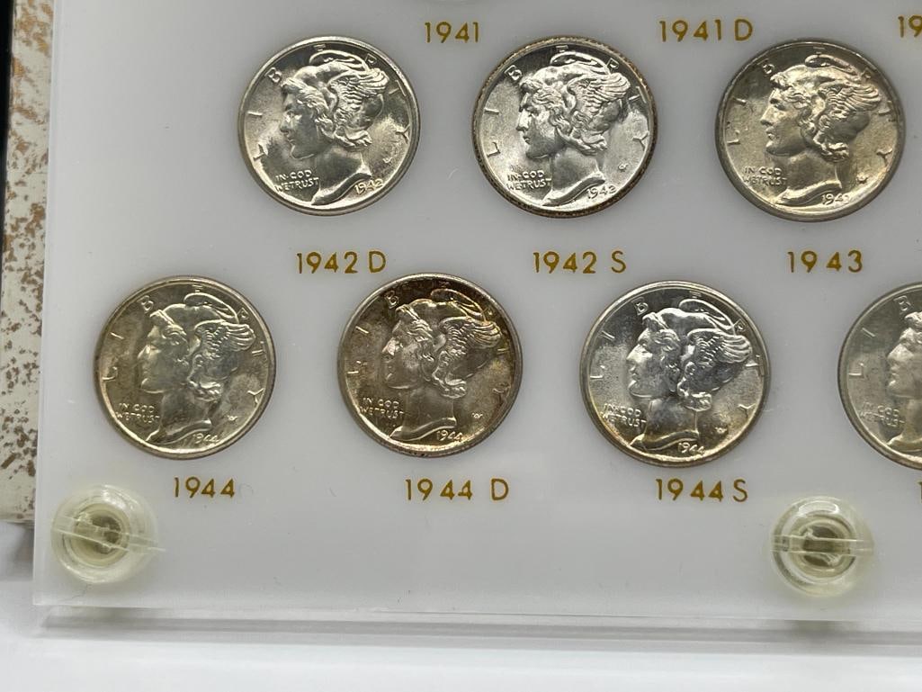 U.S. MERCURY SILVER DIMES SET FROM 1941 - 1945-S IN CAPITAL PLASTICS 436 A - 4