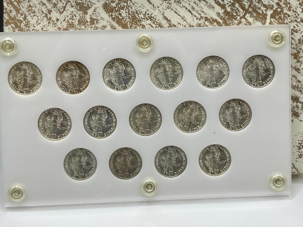 U.S. MERCURY SILVER DIMES SET FROM 1941 - 1945-S IN CAPITAL PLASTICS 436 A - 6