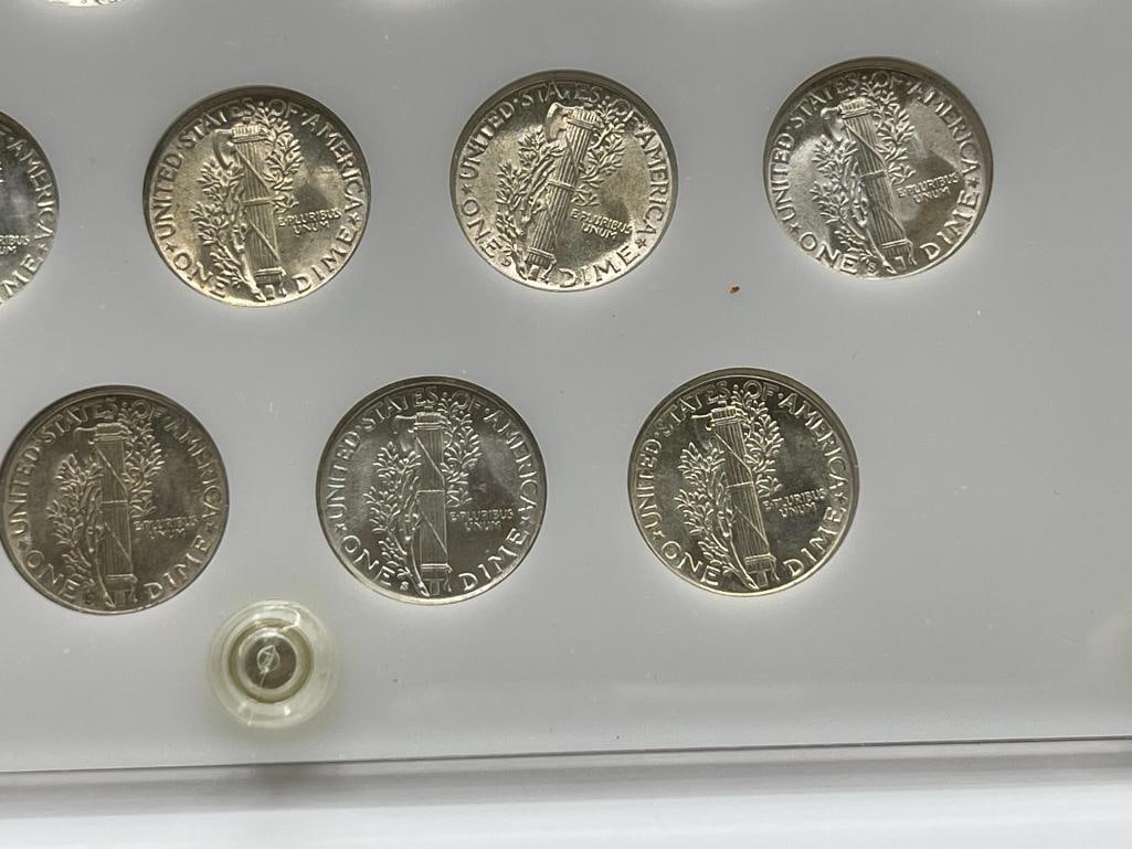 U.S. MERCURY SILVER DIMES SET FROM 1941 - 1945-S IN CAPITAL PLASTICS 436 A - 9