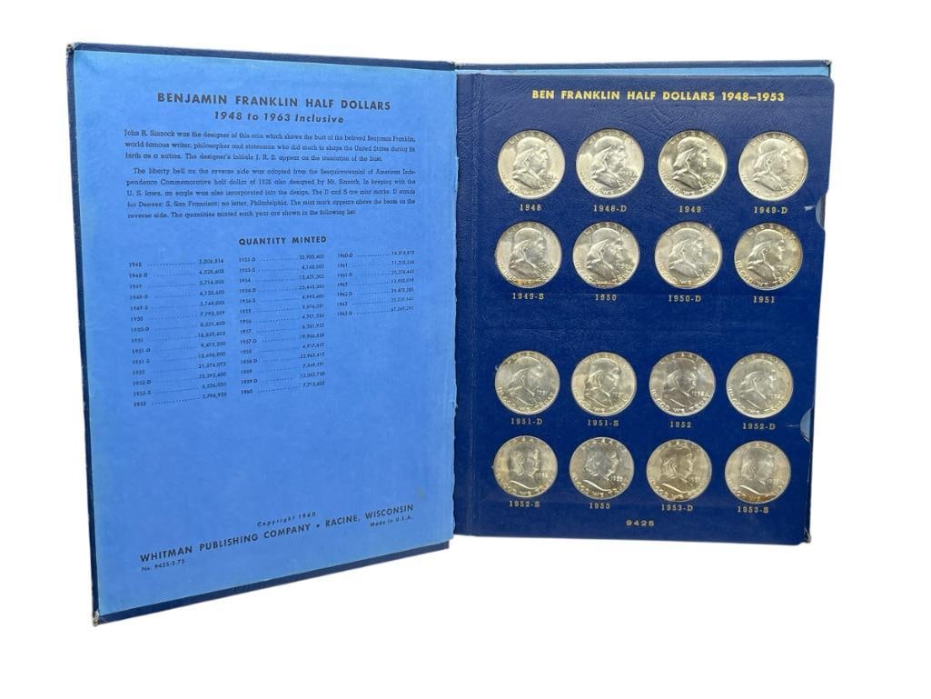 COMPLETE U.S. FRANKLIN SILVER HALF DOLLAR SET 1948 - 1963 FEATURING ALL BU COINS (1 of 17)
