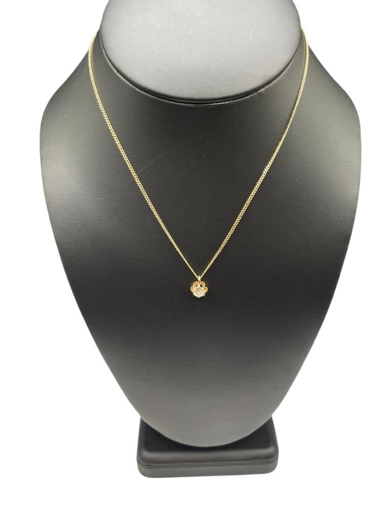 14K YELLOW GOLD ROUND CUT CZ PENDANT ON 14K YELLOW GOLD CHAIN NECKLACE (1 of 5)