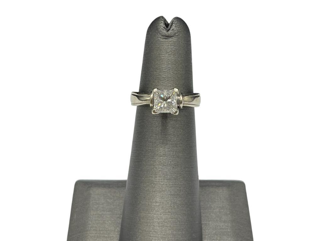 14K WHITE GOLD 1.00CT PRINCESS CUT DIAMOND ENGAGEMENT RING (1 of 5)
