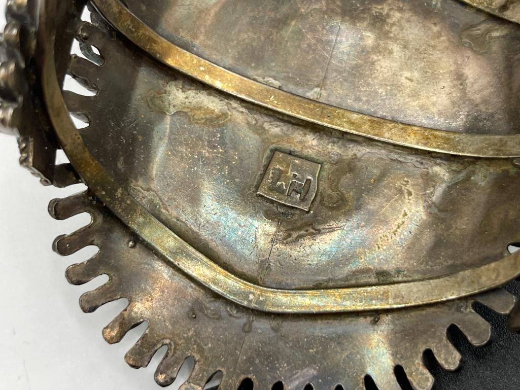 ANTIQUE OLD PAWN STERLING SILVER NAVAJO LEO G. HARVEY SIGNED TURQUOISE NEEDLEPOINT JEWELRY SET - 15