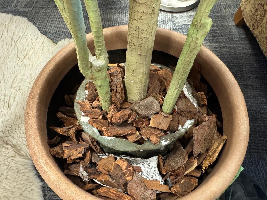 HOME DECOR ARTIFICIAL PONYTAIL PALM TREE WITH CLAY POT BASE - 4