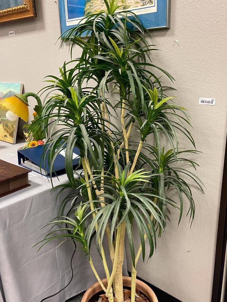 HOME DECOR ARTIFICIAL PONYTAIL PALM TREE WITH CLAY POT BASE - 9