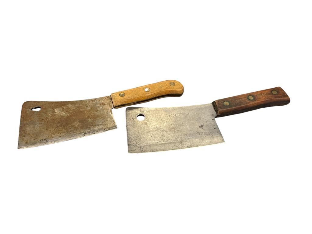 VINTAGE BRIDDELL NO. 870 AND DEXTER SOLID STEEL MEAT CLEAVERS (1 of 16)