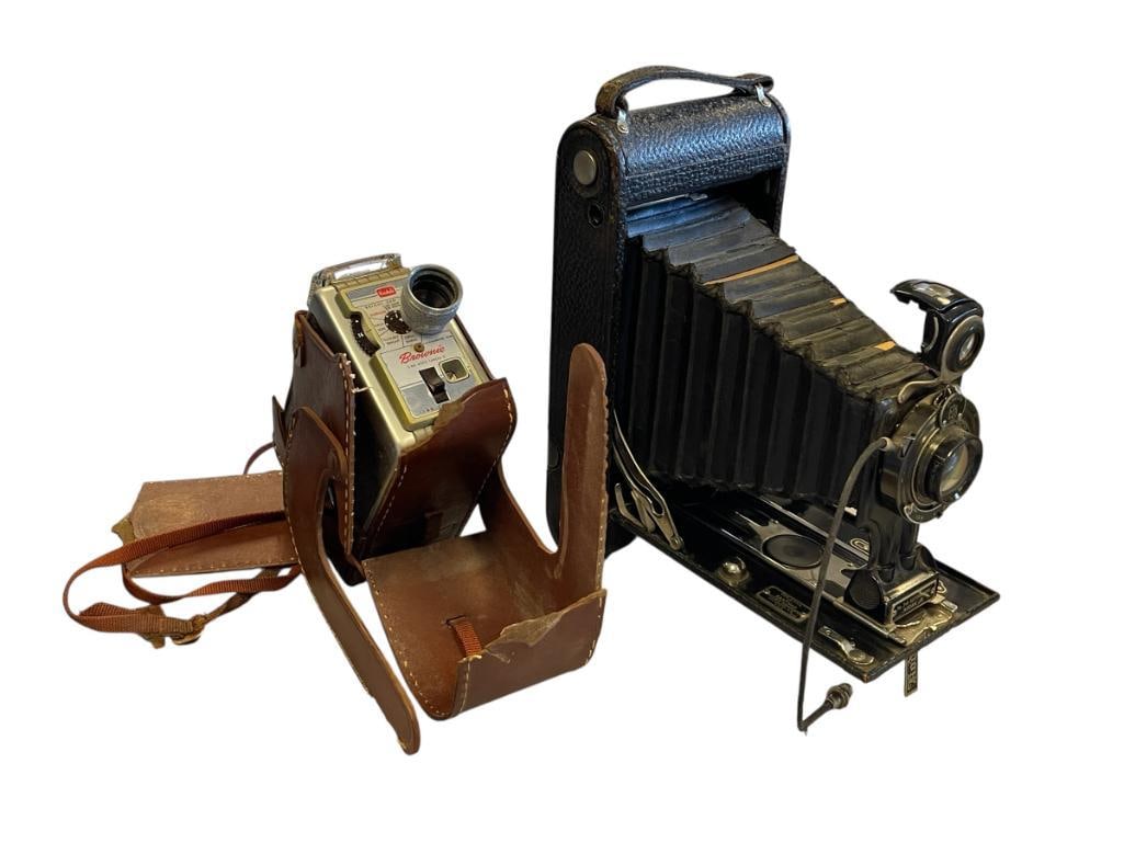 ANTIQUE EASTMAN KODAK NO. 3A KODAK JR AND VINTAGE KODAK BROWNIE 8MM MOVIE CAMERA II (1 of 14)