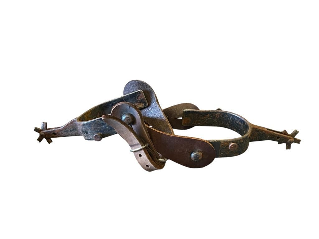 AMERICAN HERITGE EQUIN AHE BLUE STEEL WESTERN SPURS WITH SMALL ROWLES (1 of 8)