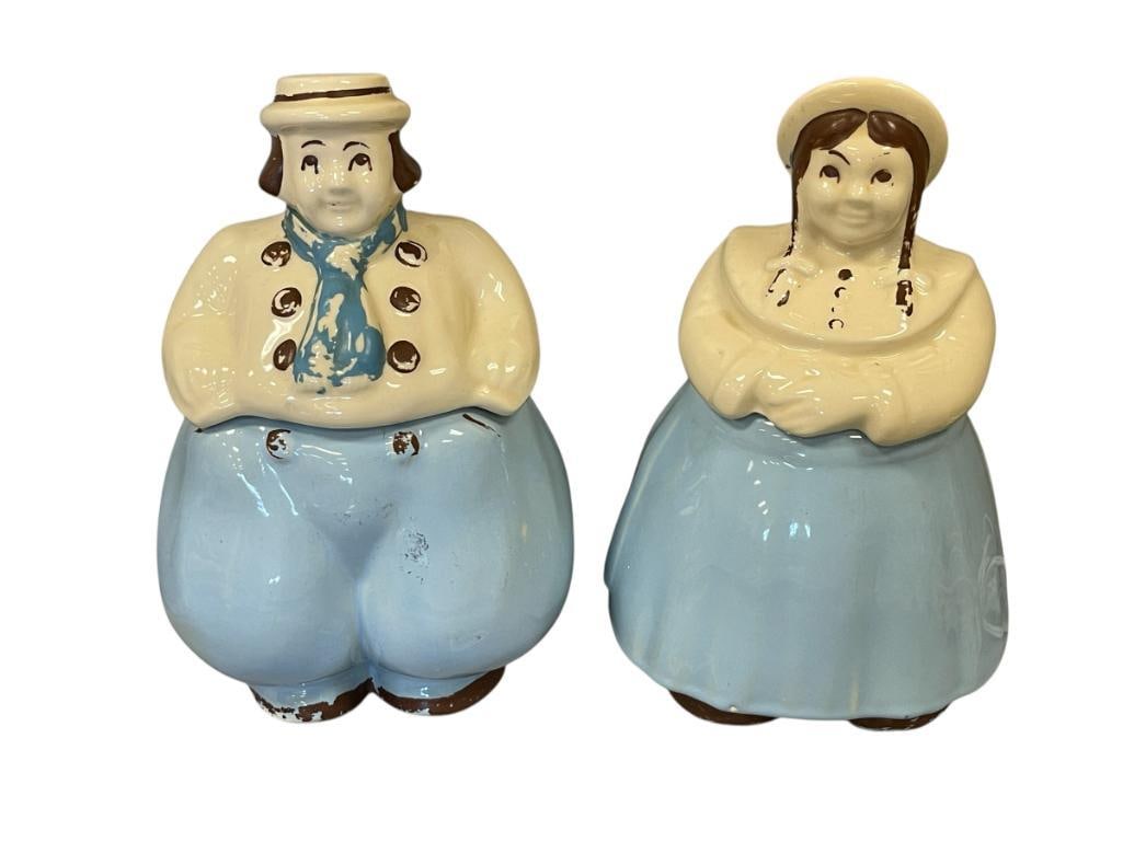 VINTAGE DUTCH BOY AND GIRL SHAWNEE POTTERY CERAMIC COOKIE JARS CIRCA 1940'S (1 of 6)