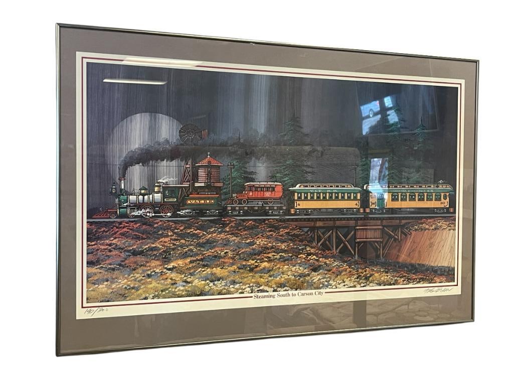 FRED BONN AMERICAN ARTIST LIMITED EDITION PRINT TITLED STEAMING SOUTH TO CARSON CITY (1 of 8)