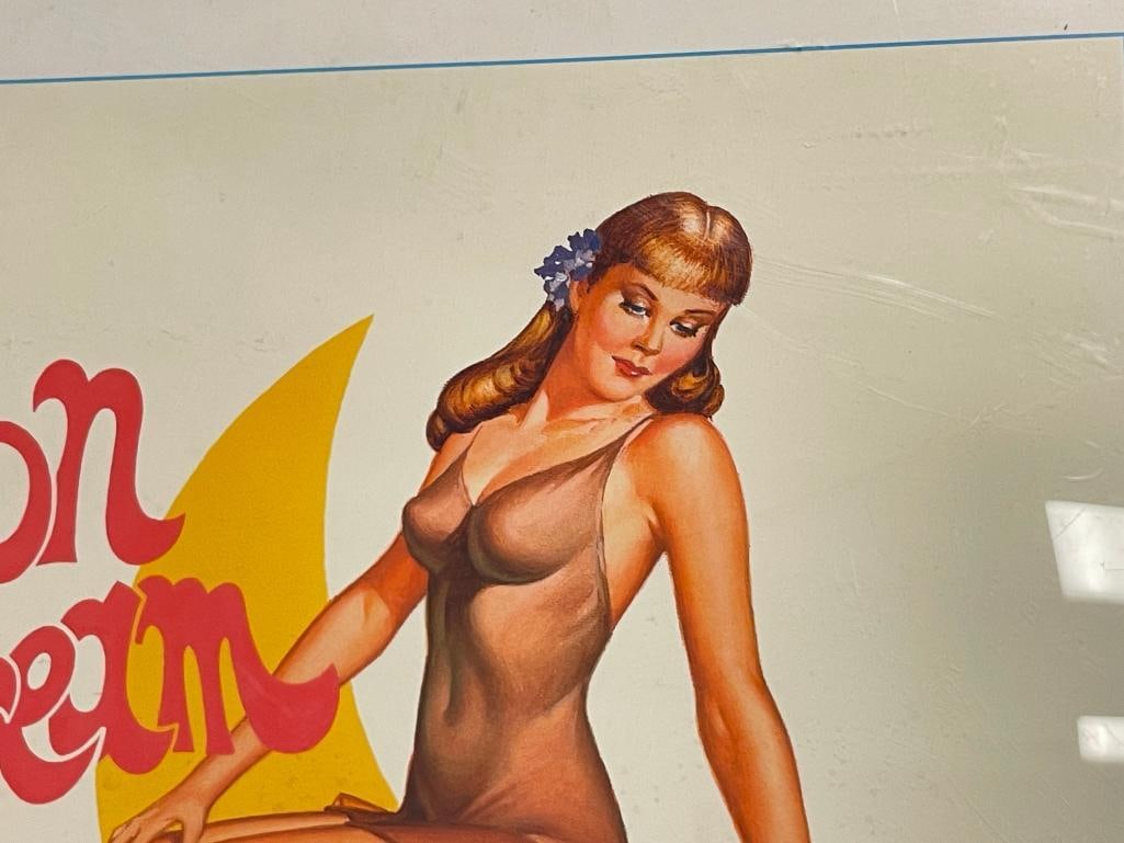 ROY GRINELL SIGNED PIN-UP PRINT WITH P-38 LOCKHEED LIGHTNING TITLED MOON DREAM - 3