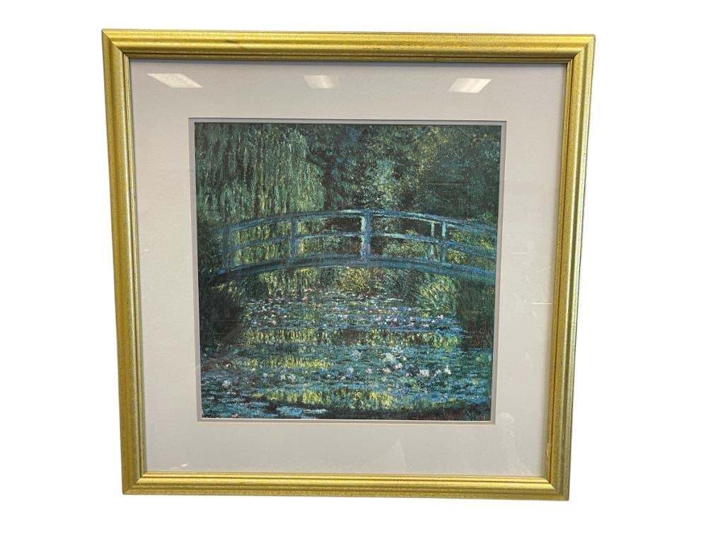 CLAUDE MONET WORLD RENOWN ARTIST PRINT TITLED WATER LILIES AND JAPANESE BRIDGE CIRCA 1899 (1 of 6)