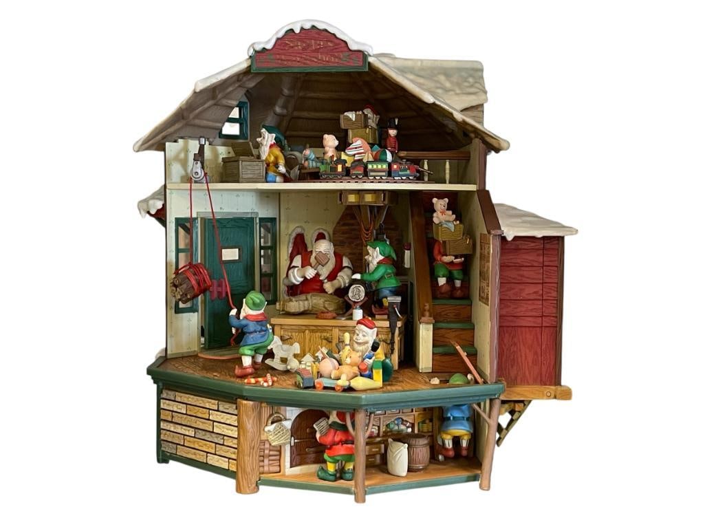 ENESCO MUSICAL SOCIETY SANTA'S WORKSHOP ANIMATED AND ILLUMINATING HOLIDAY DECORATION: MISSING POWER CORD 11 1/2" H 